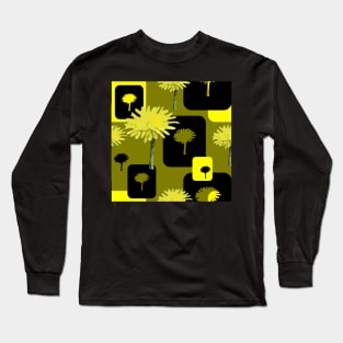 Mod Dandelions on Dark Yellow Green Repeat 5748 Long Sleeve T-Shirt